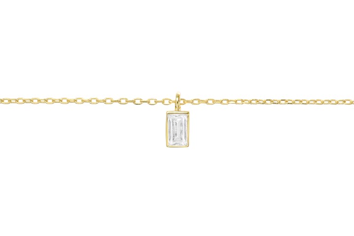 [08900C382ZBL] Silver 925 necklaces cz 38+5cm rhodium (Gold plated)