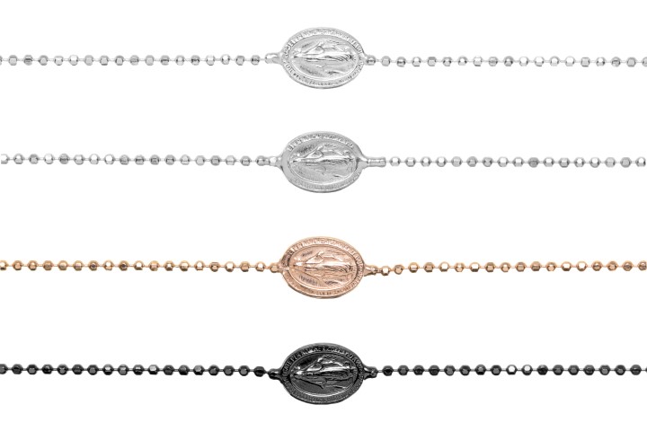 Collar plata 925 virgen cadena bola diamantada 