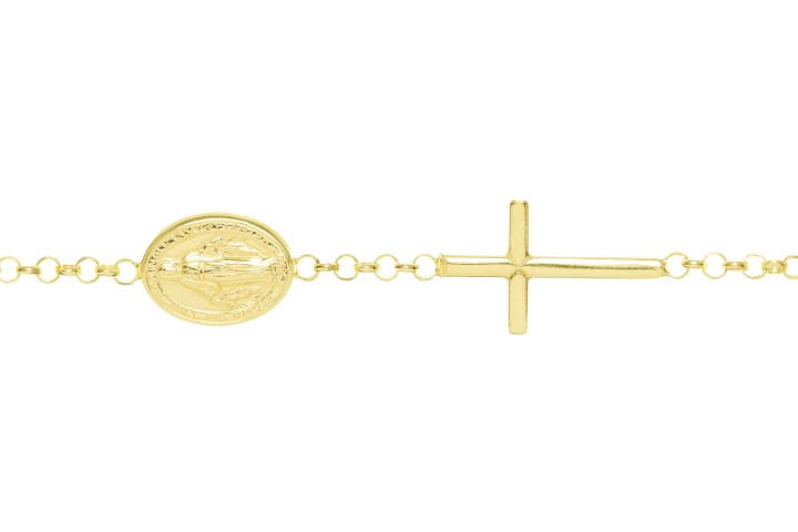 Collar plata 925 cruz y virgen cadena 