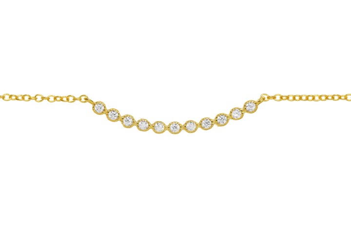 Silver 925 cz necklace 38+5cm rutenium plated