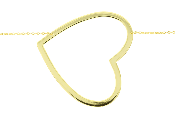 Collar plata 925 corazon grande 