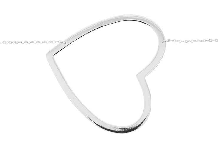 Silver 925 necklace heart 38+5cm sterling silver