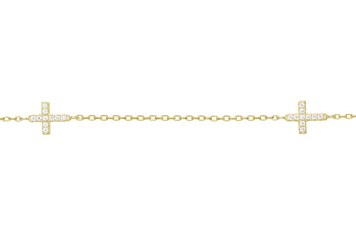 Collar plata 925 zirconita cruces 