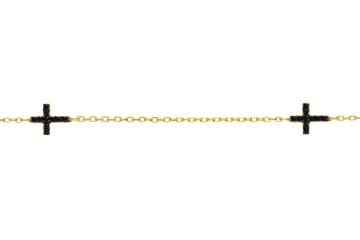 Silver 925 necklace cz 38+5cm rose gold plated