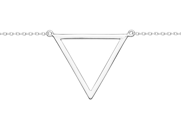 Silver 925 necklace triangle 38+5cm sterling silver