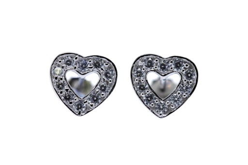 [001330001ZBL] Pendientes plata 925 zirconita corazon