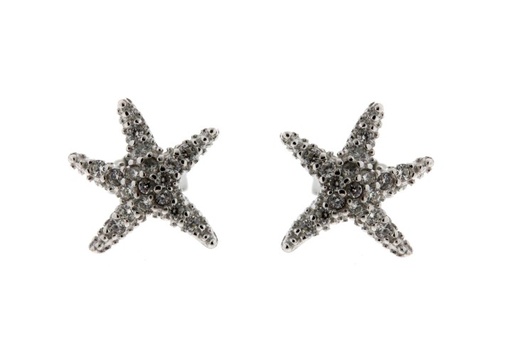 Pendiente plata 925 estrella de mar cz 