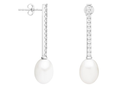 [005500001ZPB] Silver 925 cz pearl earring