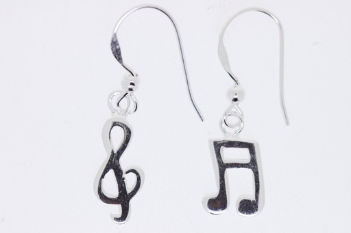 [0243800000PL] Pendiente plata 925 notas musicales