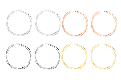 Pendiente aro plata lisa baño