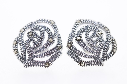 [045600006MAR] Pendiente plata 925 marquesita rosa 