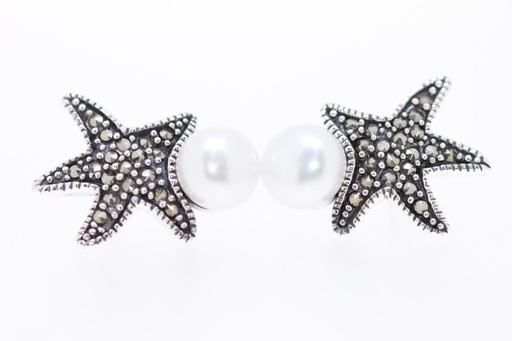 [045780006MPB] Pendiente plata 925 marquesita perla 