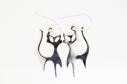 Earring silver 925 cat