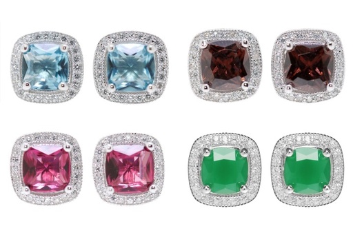 Pendiente plata 925 con zirconitas 