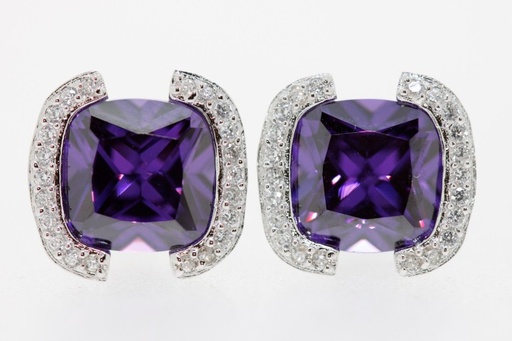 Pendiente plata rodiada cz 