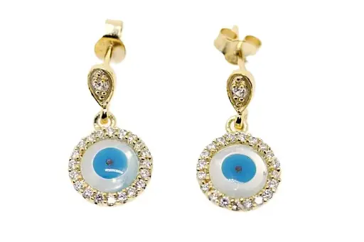 [0535700000DO] Sterling silver Turkish evil eye pendant with cubic zirconia 