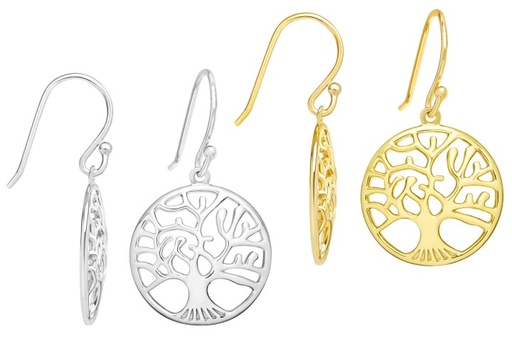 Pendiente plata 925 arbol 