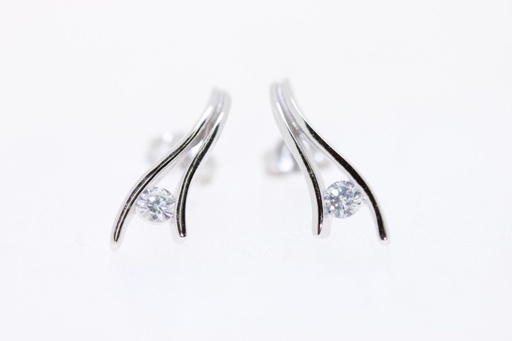 [055300001ZBL] Pendiente plata rodiada cz 