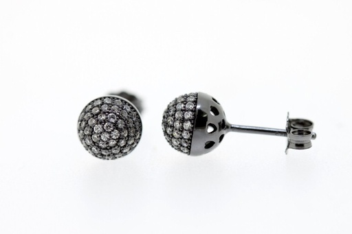 Earring silver 925 cz microsetting ball