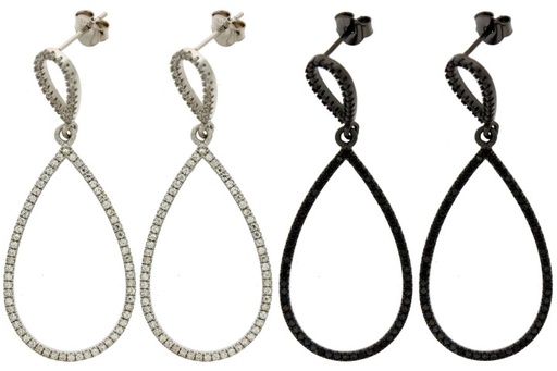 Sterling silver Pear-shaped Earrings with Cubic Zirconia