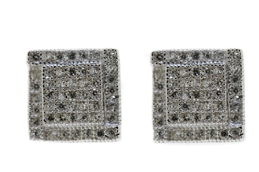 [061940001ZBL] Pendiente plata rodiada cz micro-setting 