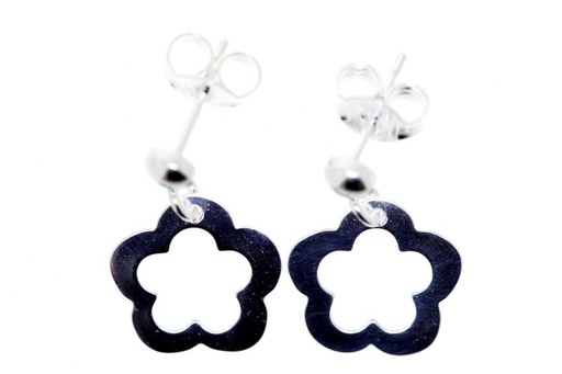 [0620400000PL] Pendiente plata lisa 925 flor 