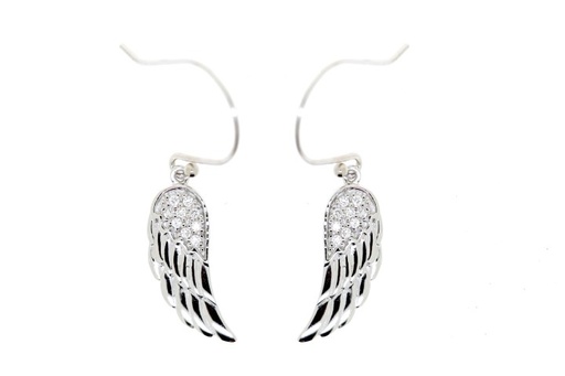 [064250001ZBL] Silver 925 earring angel wings cz