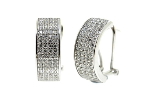 Silver 925 microsetting earring cz 4 lines