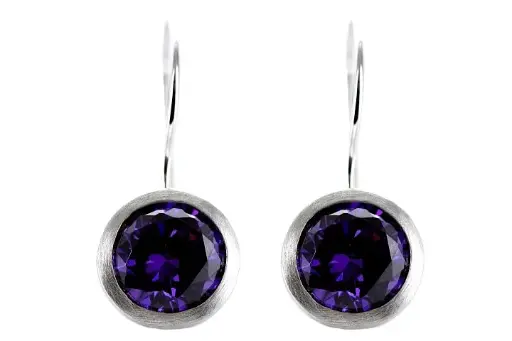 [068620001ZAM] Pendiente plata 925 satinado con zirconita 