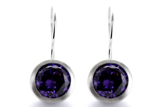 [068620001ZAM] Pendiente plata 925 satinado con zirconita 