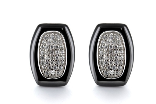 Pendiente plata 925 ceramica con zirconita 