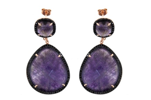 Silver 925  semi precious stone cz earring