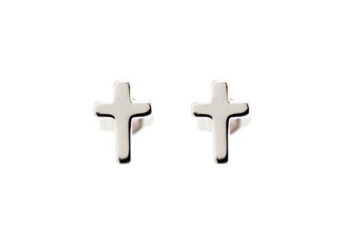 Silver 925 earring cross