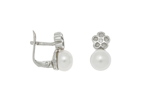 [074900001ZPB] Silver 925 pearl cz earring