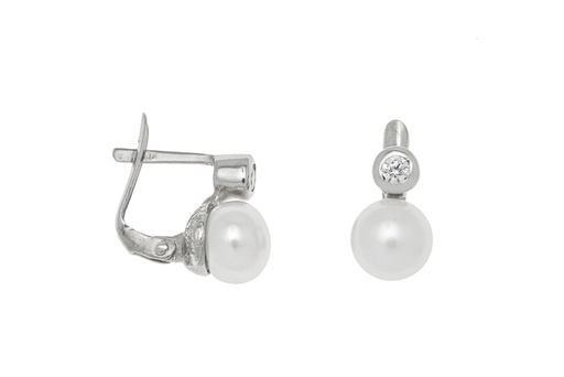 [074920001ZPB] Silver 925 pearl cz earring