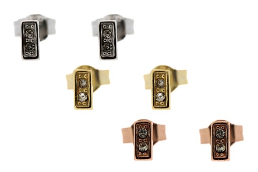 Pendiente plata 925 cz barra corta 