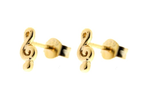 Pendiente plata 925 símbolo música presión 
