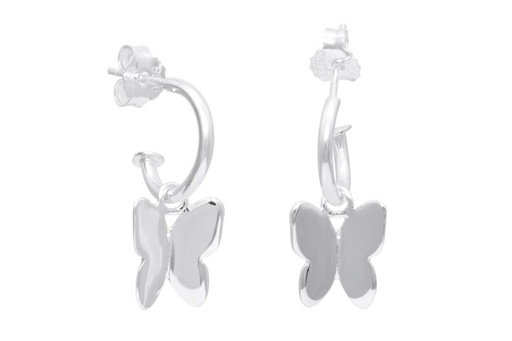 [0773500000PL] Pendiente plata 925 mariposa presion 