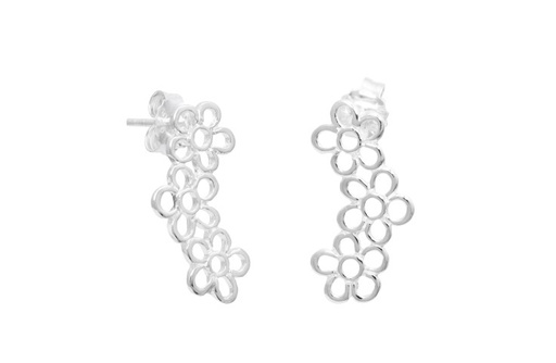 [0776700000PL] Pendiente plata 925 flor presion 