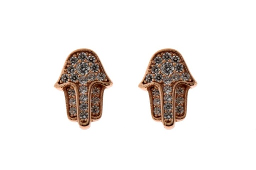 Silver 925 hand of fatima cz earring