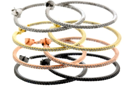 Pendiente aro plata 925 microsetting 