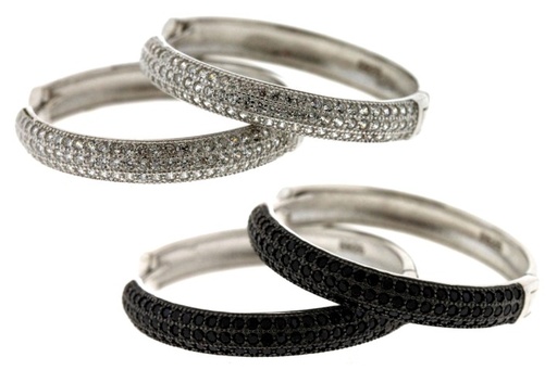 Silver 925 microsetting hoop earring