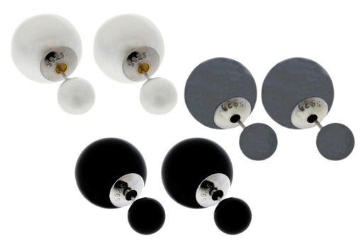 Pendiente plata 925 perlas 8 y 16 mm 