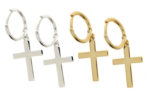 Silver 925 cross earring