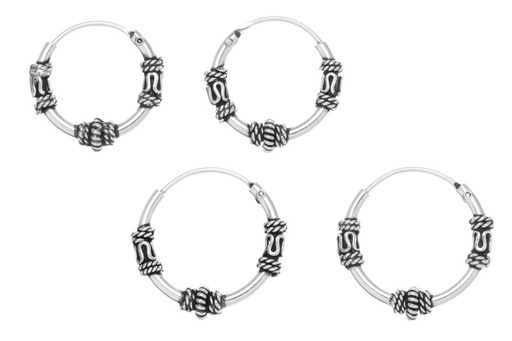 Pendiente aro bali plata 925 hilo 1.5mm 