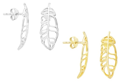 Silver 925 leaf earring