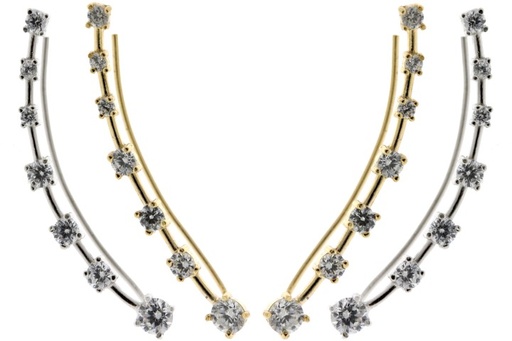 Pendiente plata 925 cz trepador 