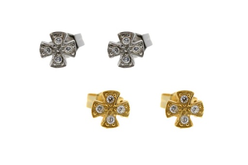 Silver 925 earring cz cross