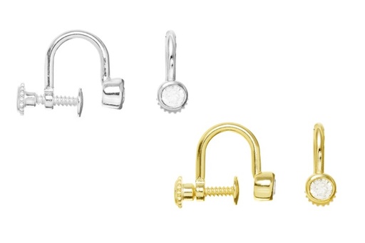 Pendiente plata 925 ear-cuff cz falsa presion 