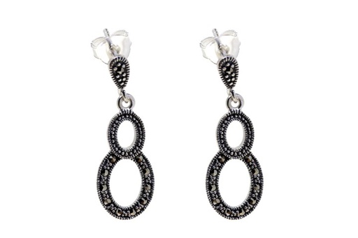 [085130006MAR] Pendiente plata 925  marquesita 